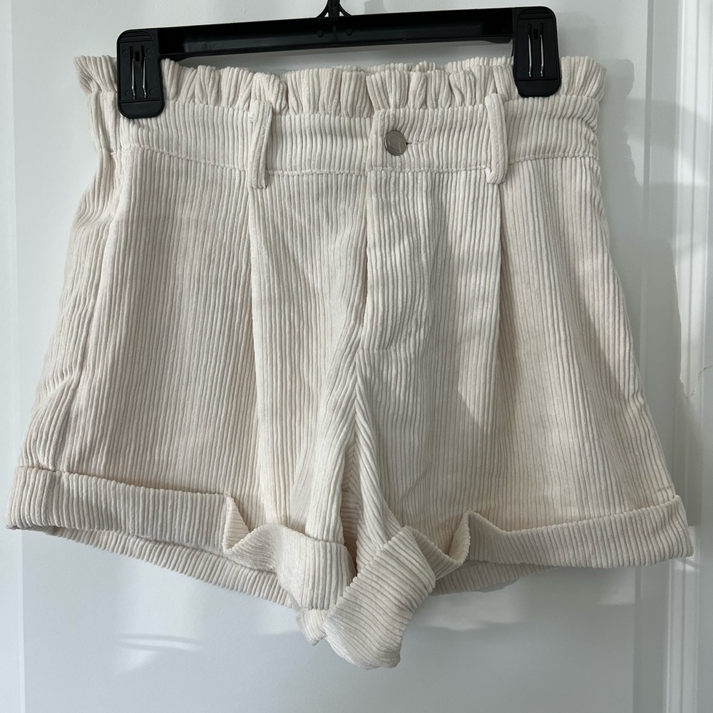 Kittenish Corduroy Shorts - Cream - Size small